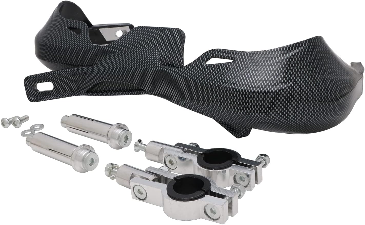 JFG RACING Protectores de mano universales de fibra de carbono de imitación de transferencia para manillar de 78 pulgadas y 1 18 pulgadas para