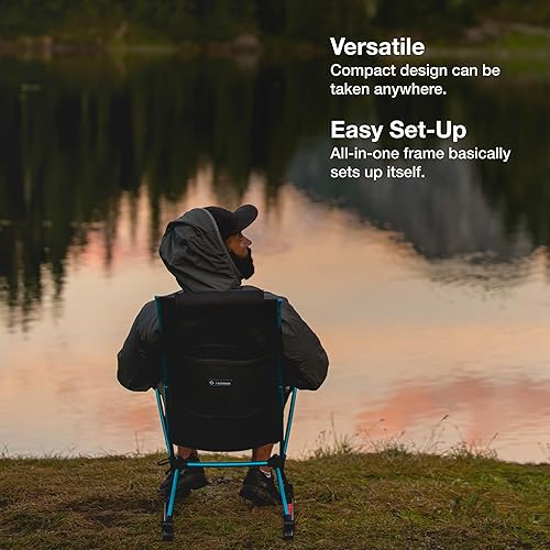 Miniatura 5 de Helinox Chair Two Ultralight, respaldo alto, silla de camping plegable, bandana arcoíris, con bolsillos