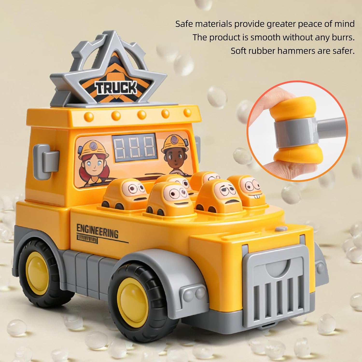Whack a Mole Game Toys,Early Developmental Toys,Light-Up Musical Pounding Toy,Interactive Hammer Game for Kids;Toddler Toys Age for 2-4 Boys,Fun Birthday Gift for Boys and Girls(Yellow)