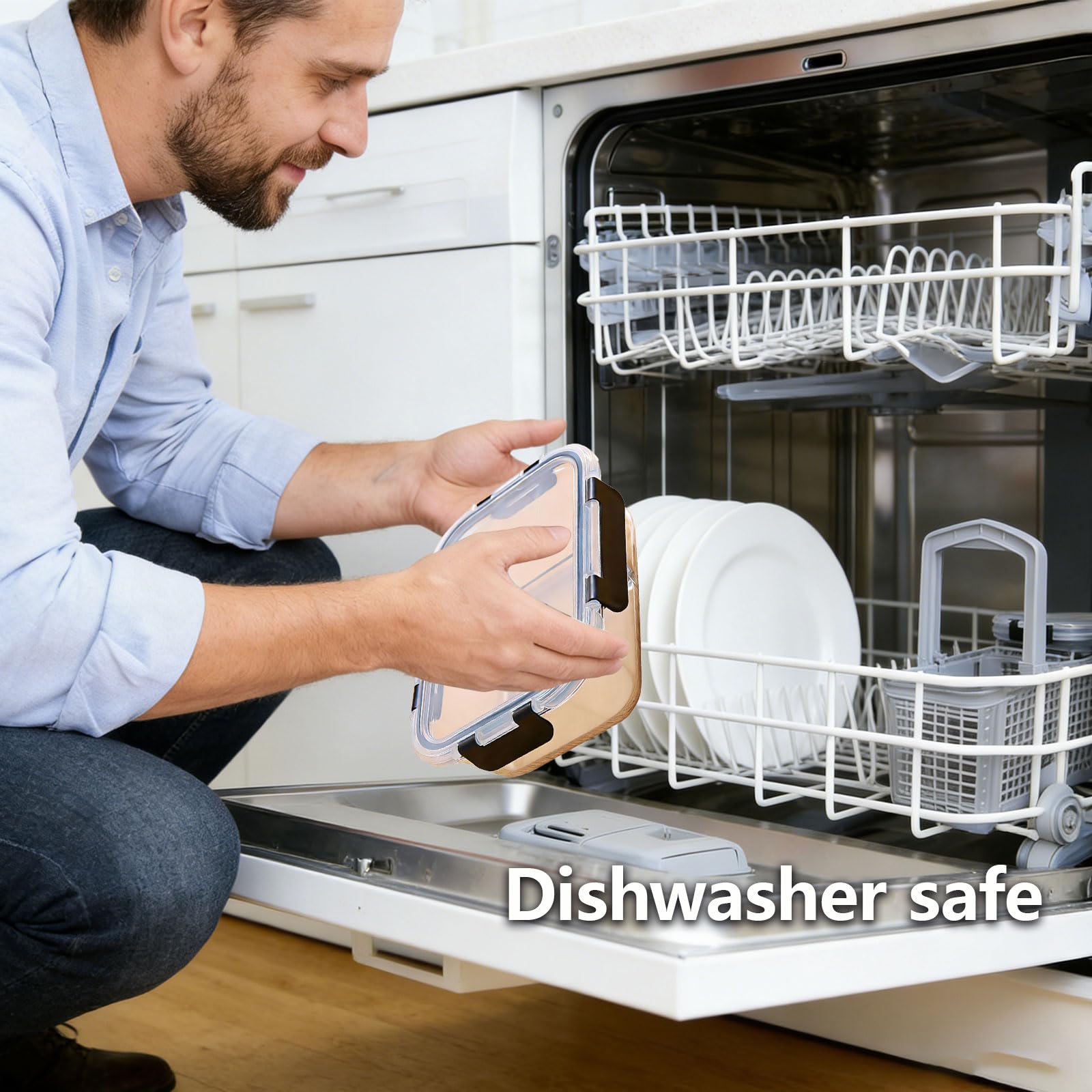 Generisch Lebensmittelsicherer Glasbehälter luftdicht und stapelbar, BPA-frei, ideal für Meal Prep und Gefrierlagerung