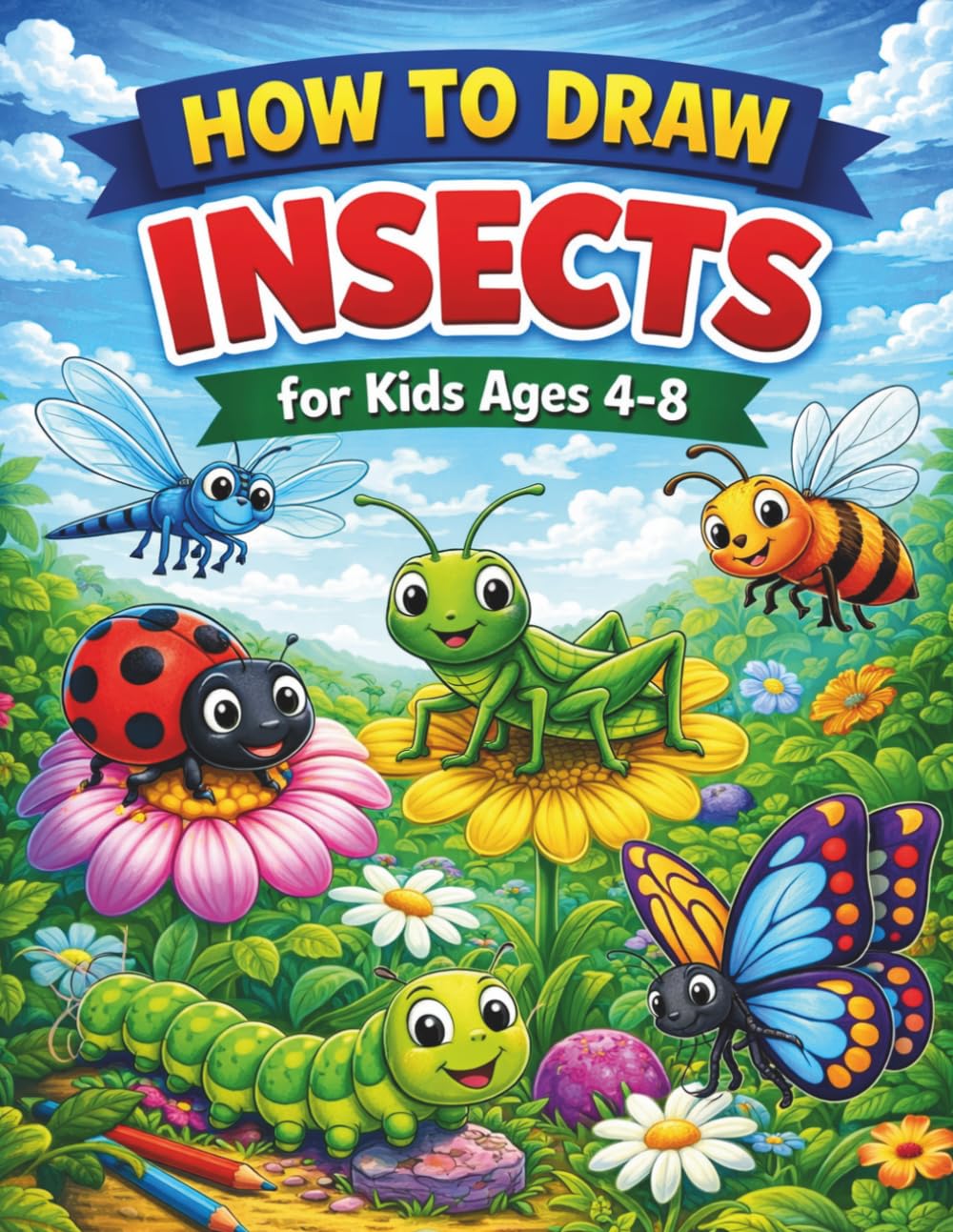 How to Draw Insects for Kids Ages 4-8: Easy Step-by-Step Drawing Book for Beginners