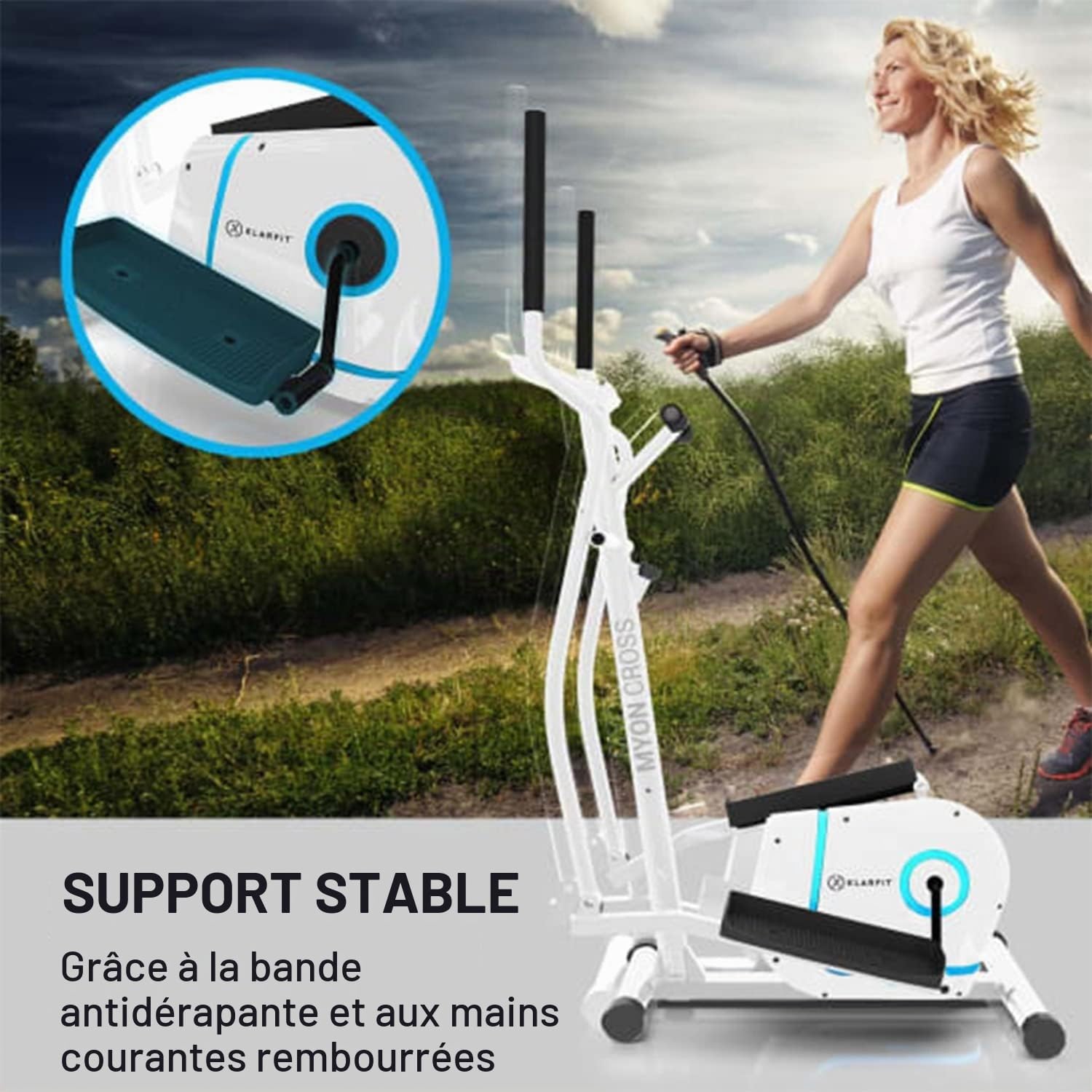 KLAR FIT Myon Cross - Vélo elliptique, Vélo d'exercice elliptique, Volant d'inertie