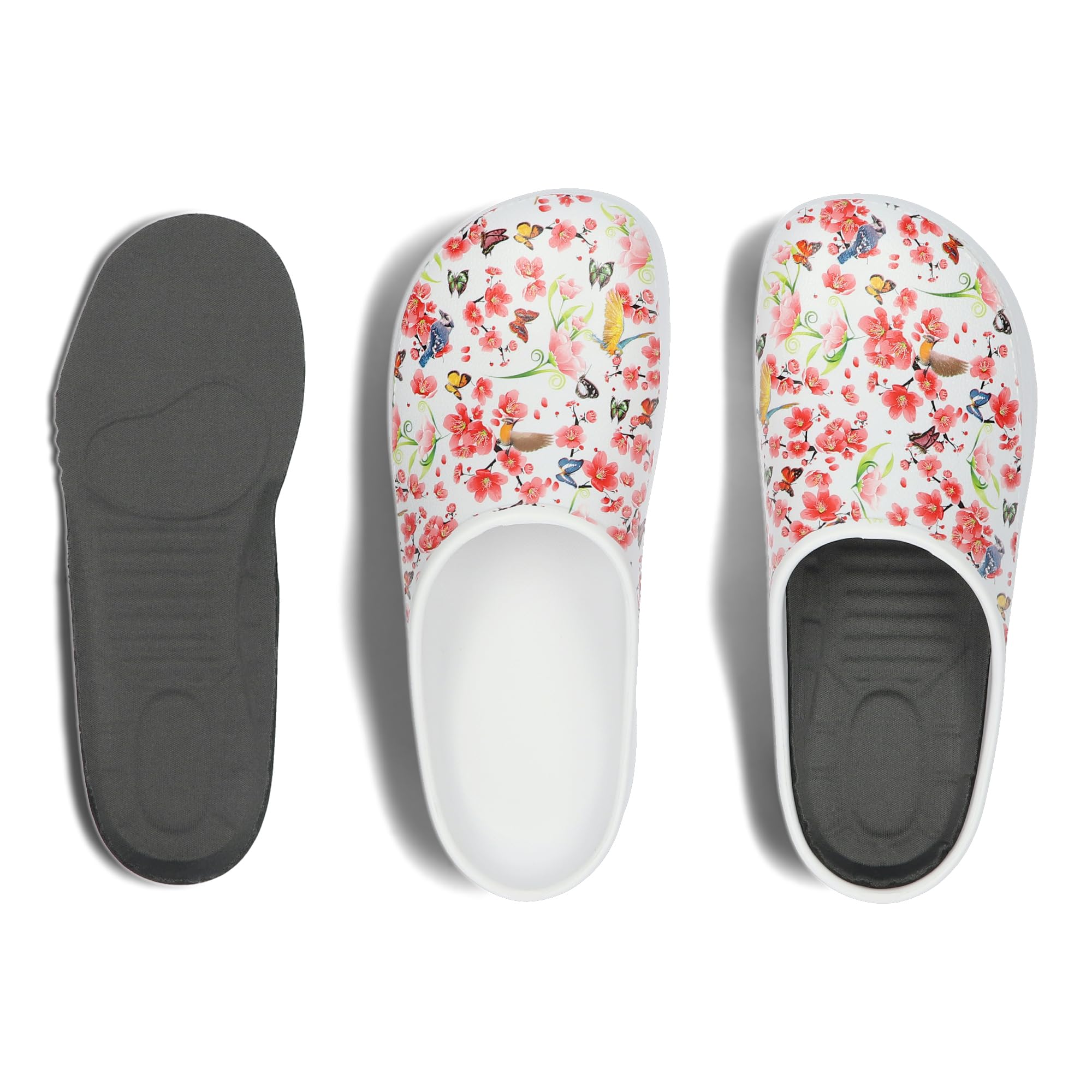 BeComfy Damskie i Męskie Chodaki Piankowe Bardzo Lekkie Klapki Unisex Zakryte Moro lub Kwiatki 36-46 EU