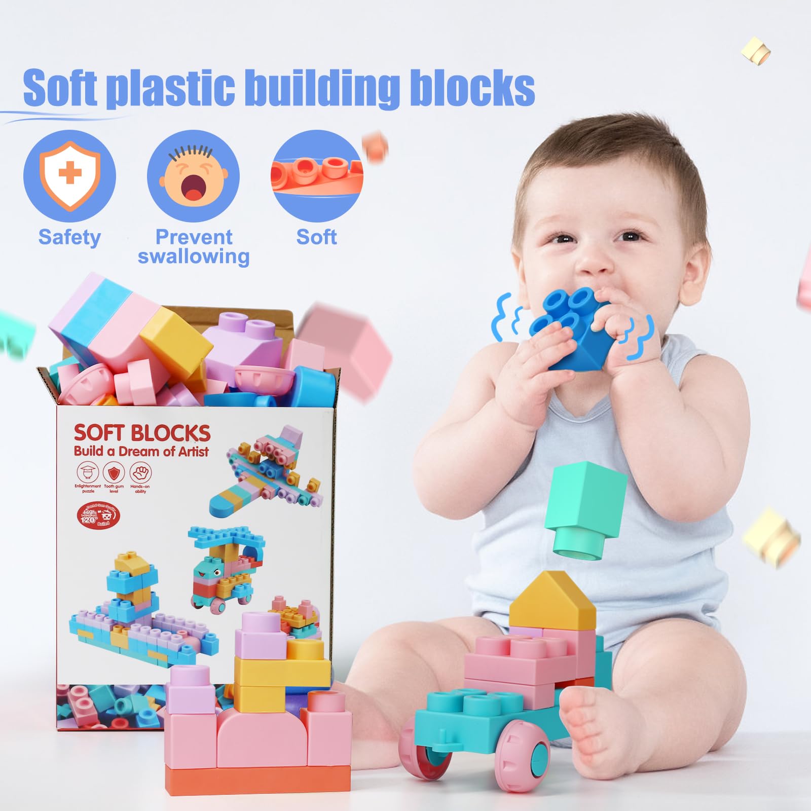 Number Blocks Pleykele Large Foam For Toddlers 18M+, Big Soft