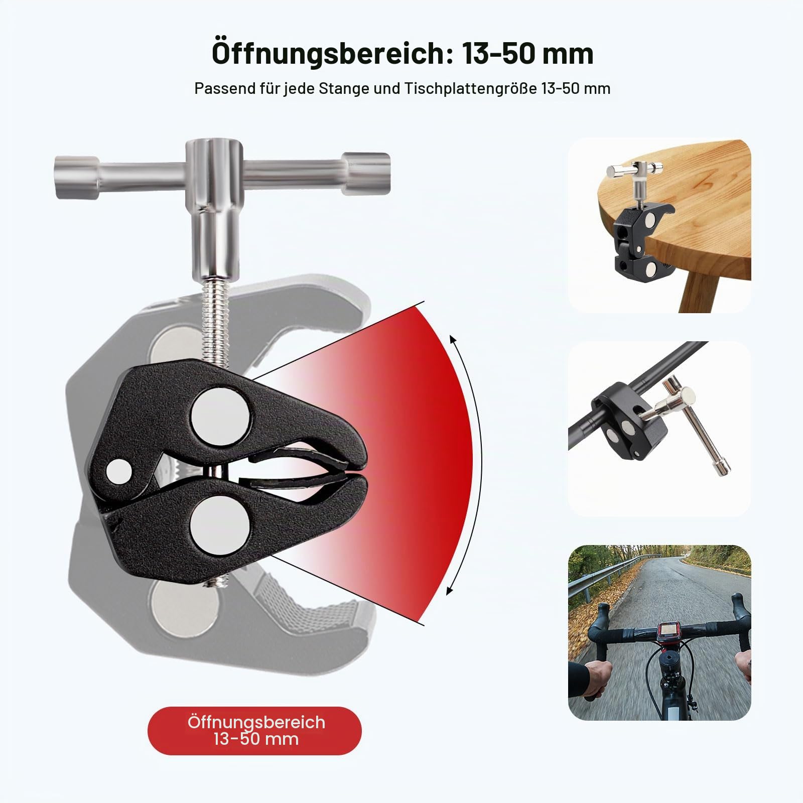 11 Zoll Verstellbarer Magic Arm mit Superklemme, 360° Kugelköpfe, Gelenkiger Magic Arm mit 1/4" und 3/8" Gewindebohrungen für Stativ, Monitor, Kamera