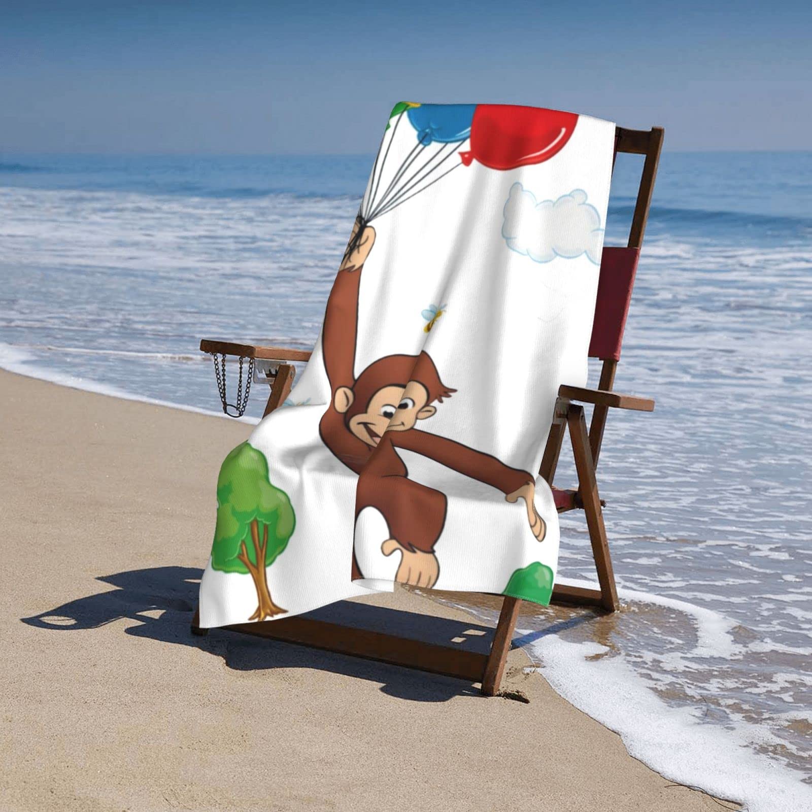 Amazon｜おさるのジョージ アニメ バスタオル 大判 吸水 耐久性