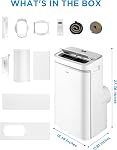 Midea 12,000 BTU ASHRAE (8,000 BTU DOE/SACC) portatif Air Conditionneur, refroidit jusqu'à 350 Fq, avec déshumidificateur & Mode ventilateur, Contrôle avec télécommande, Amazon Alexa & Assistant Google