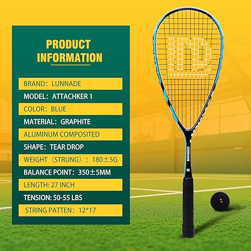 Miniatura 4 de Raqueta de calabaza de carbono, raqueta ligera de calabaza con amortiguador de agarre de bola y bolsa