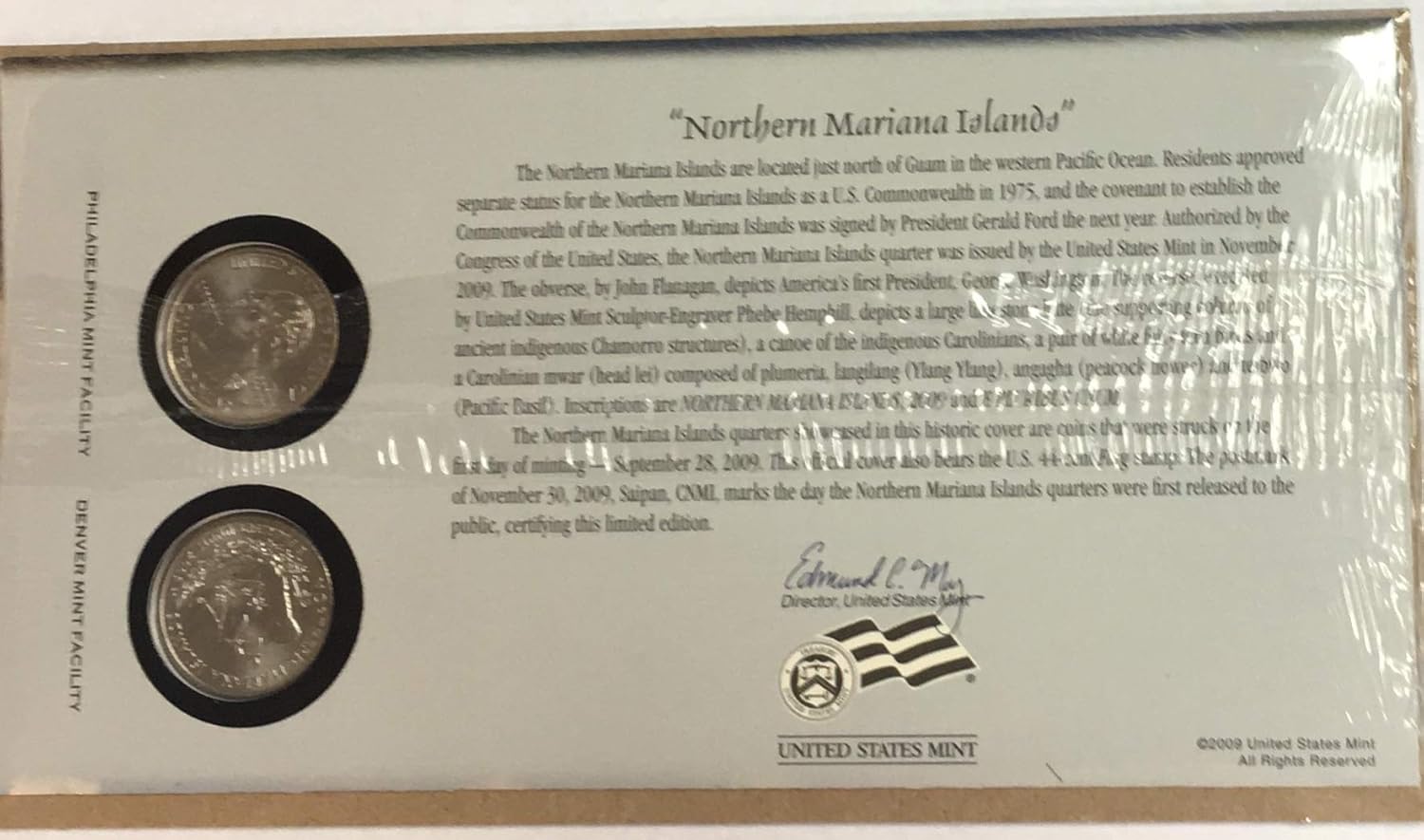 2009 P&D Northern Mariana Islands Quarter First Day Coin Cover WB6 in