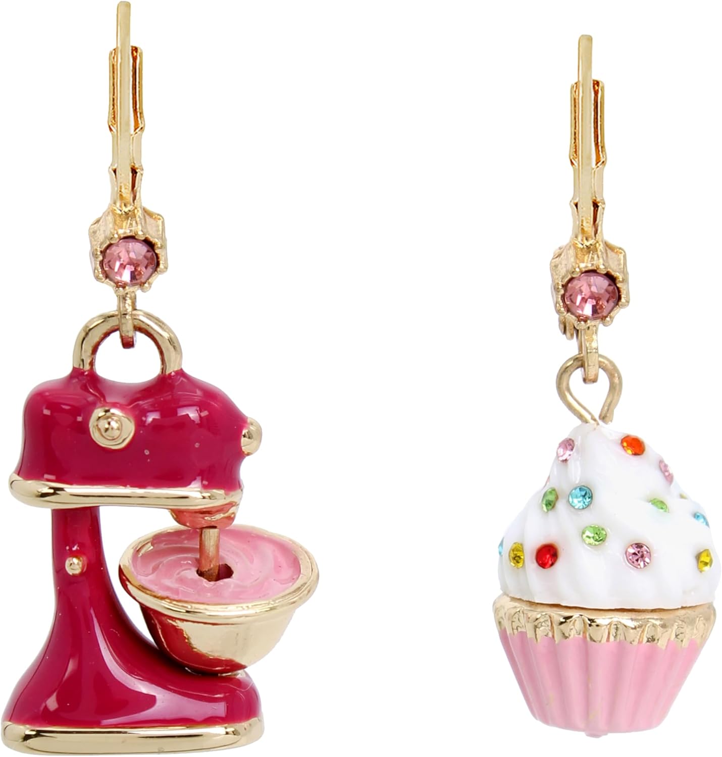 Betsey Johnson Womens Cupcake Mismatch Drop Earrings