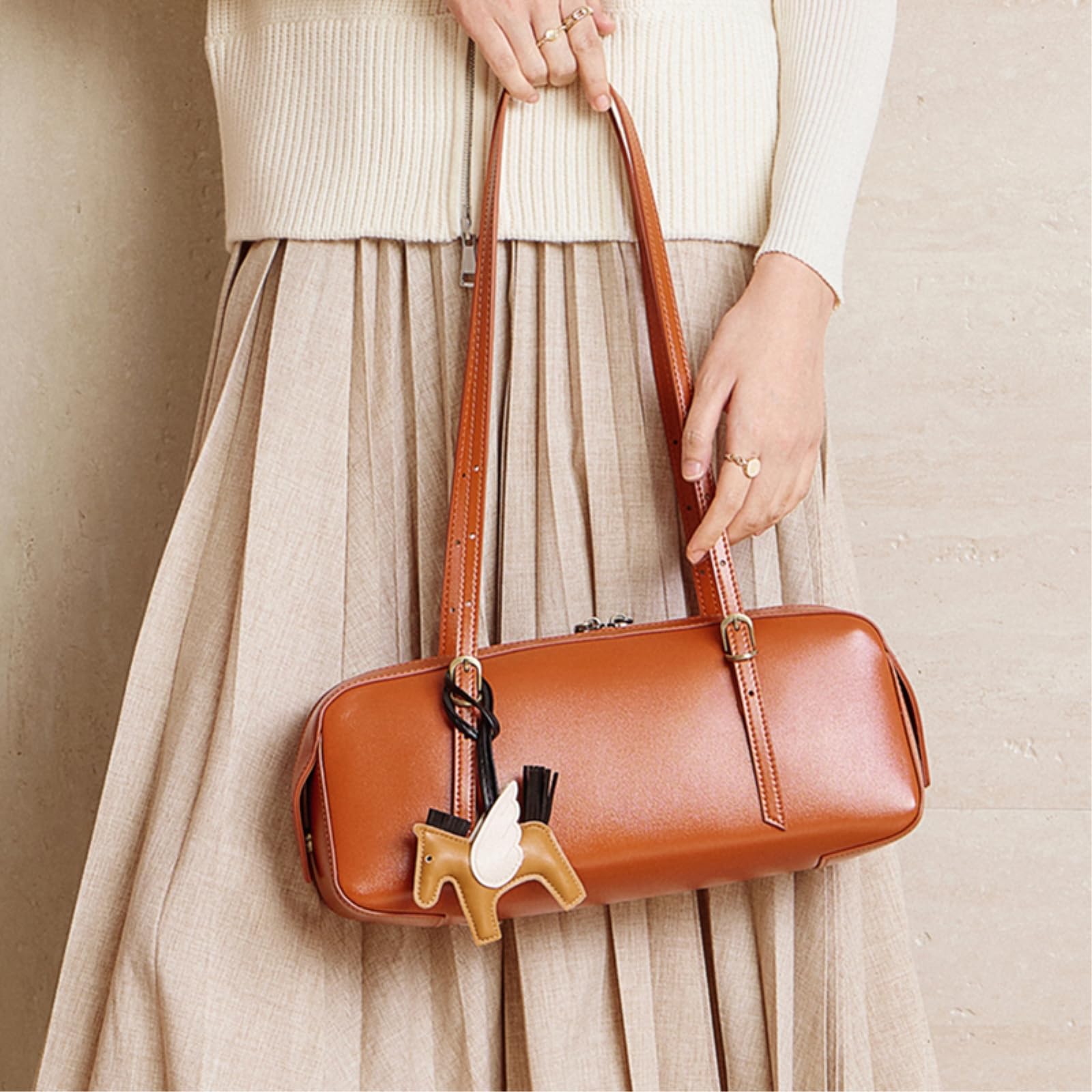 Frizione Donna Borsa A Traccia delle Ascelle Donne, Elegante in Stile Cuscino, da Pendolare Quotidiana-Wine Coffee