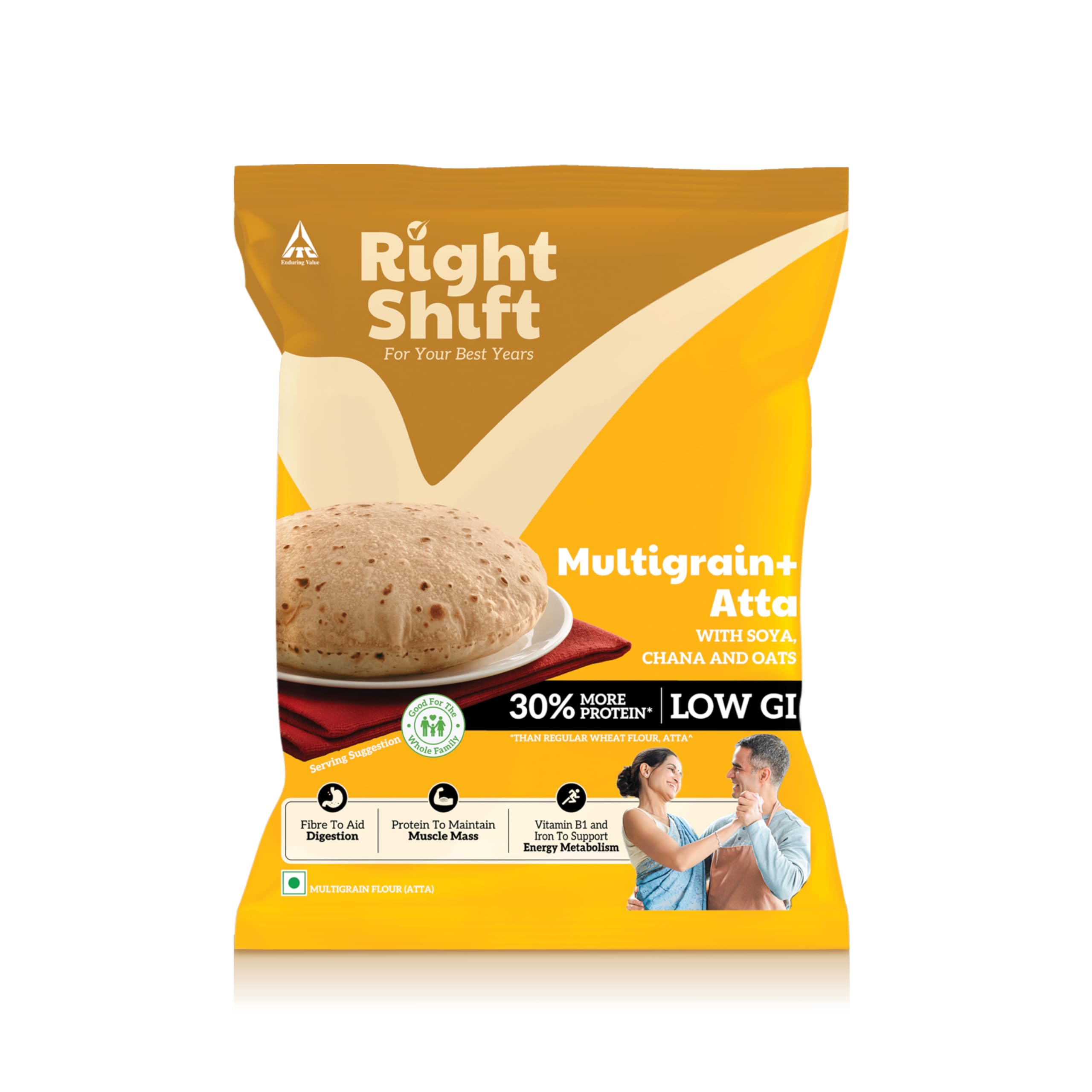 Right Shift Itc Multigrain+ Atta, 1Kg | 0% Maida| High Protein Flour | High Fibre Atta | Low Gi Atta | 30% More Protein | Multigrain Atta | Oats Atta | Chana Atta | Whole Wheat Atta | Healthy Atta-image-26