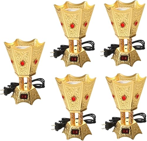 Garneck 5pcs Plug-in quemador de incienso horno eléctrico hierro yoga para girar