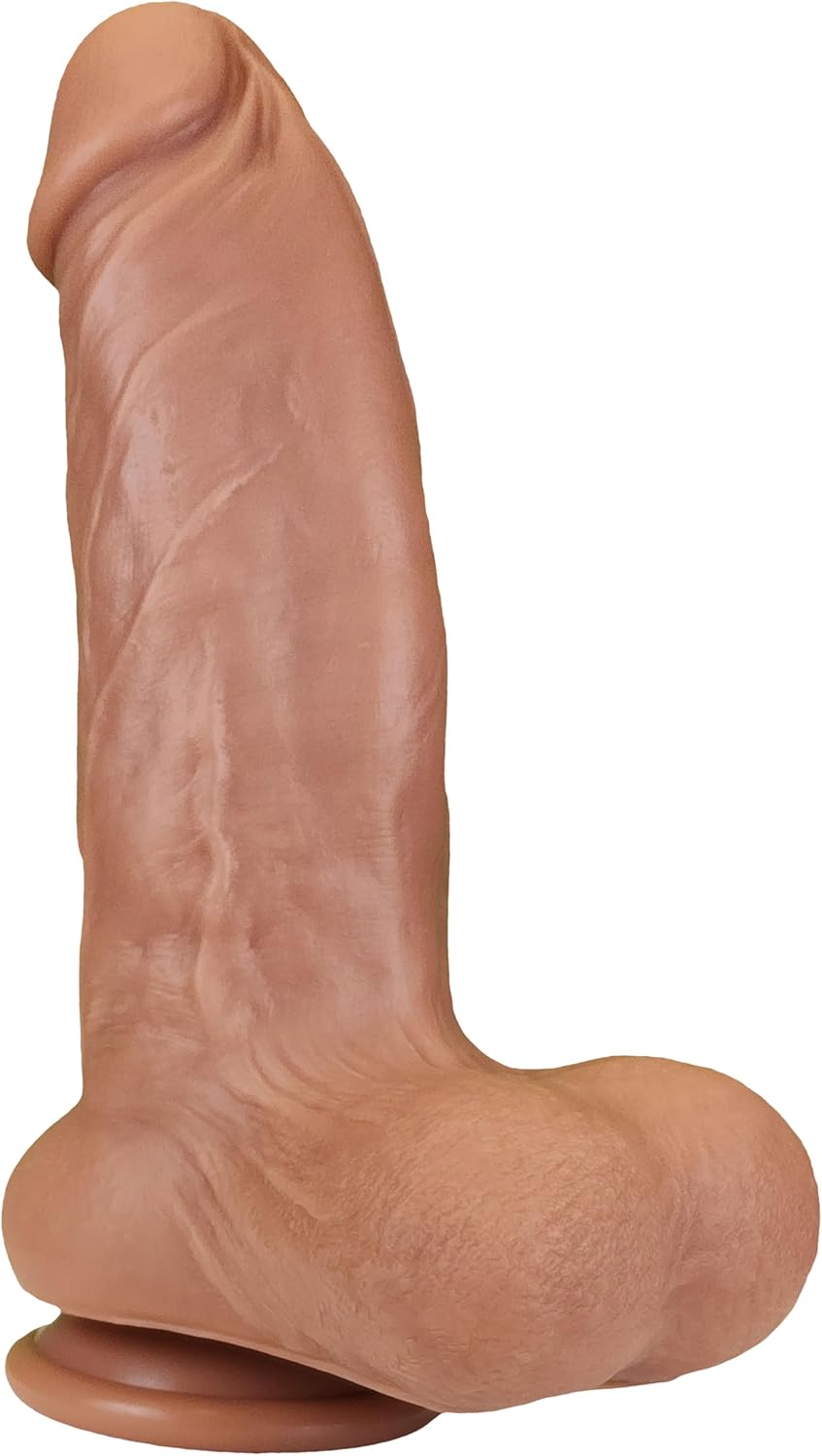 The Plumber by FUKENA - 6.5" Insertable x 7.2" Girth (2.2" Width) Realistic Platinum Cured Dual Density Silicone Dildo with Movable Balls, Strong Suction Cup, and Pure Silicone Finish (No Paint)