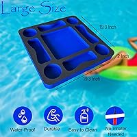 Vista 7 de Mesa flotante de juegos de piscina para adultos, soporte para bebidas todo en uno y estación de refrigerio para piscina, playa, bañera