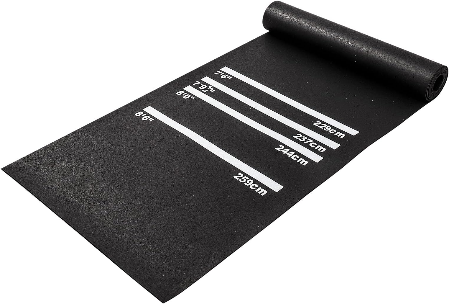 Holdfiturn Darts Mat with 4 Throwing Distances Oche Dart Board Mat Non Slip Rubber Carpet for Floor 300cm x 62cm