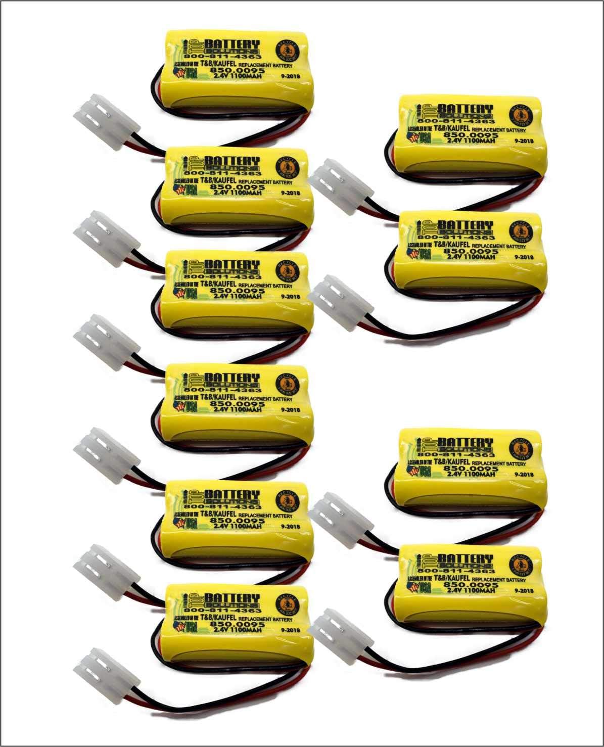 10pc T&B, KAUFEL 850.0095 Emergency Light Battery 2.4V 1.1Ah
