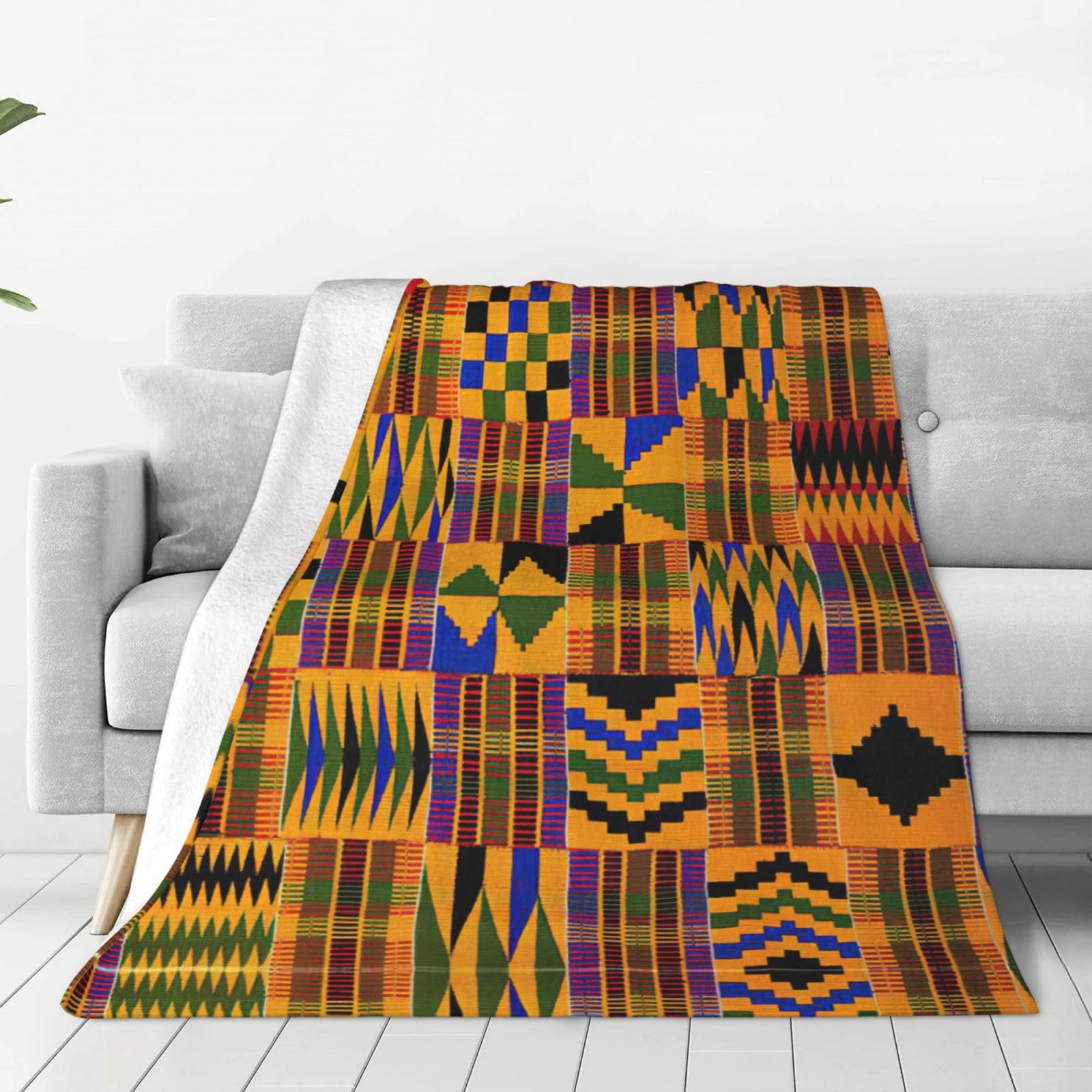 Couverture polaire légère lit canapé plaid motif africain ethnique chaud