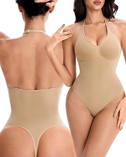 Halter Bodysuit with Adjustable Straps, Shapewear for Women with Tummy Control, Suitable for Daily Wear and Workouts