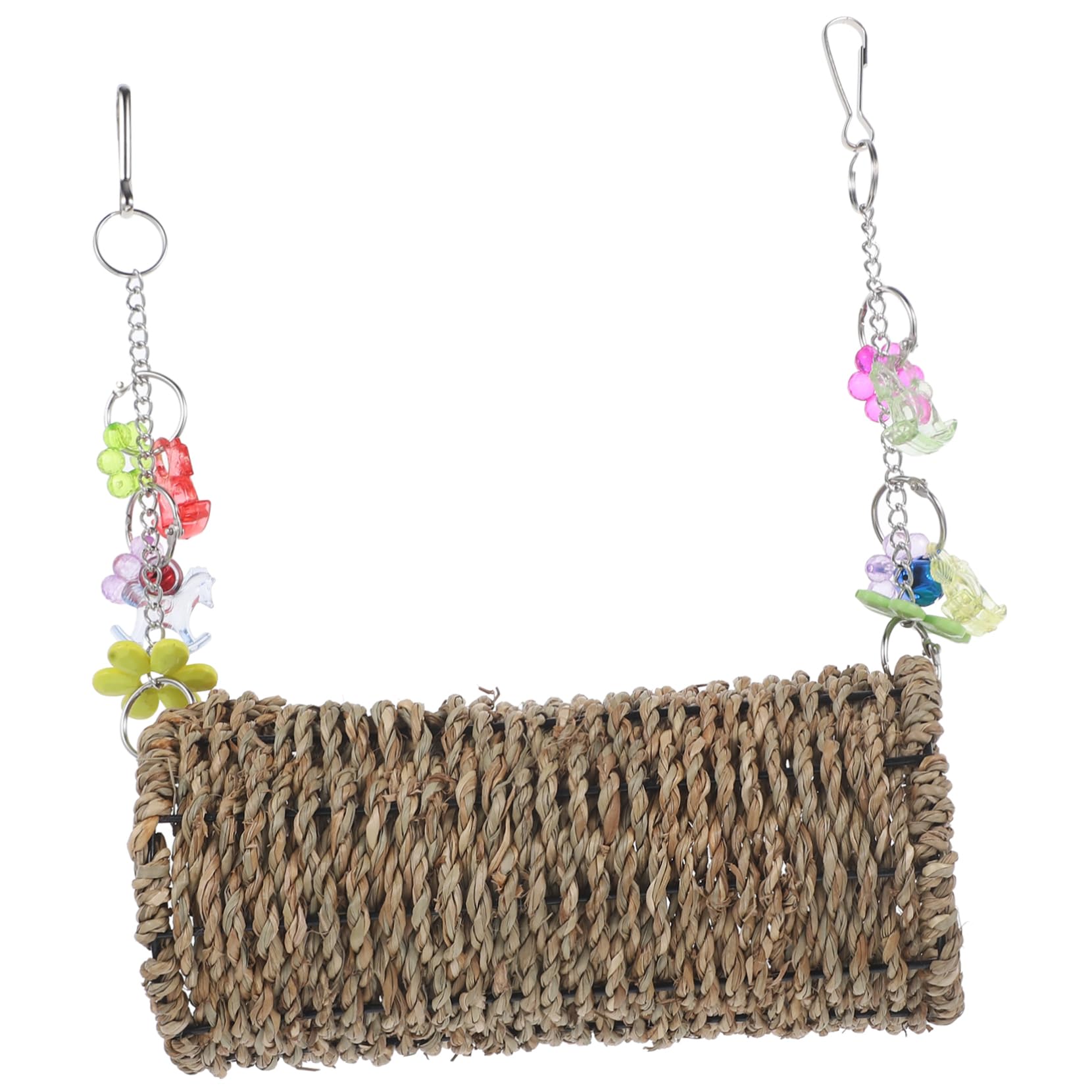 GALPADA 1Set Household Parrot Swing Durable Bird Hammock Decor for Parrots Lovebirds and Pets Creative Straw Design for Cage Play and Relaxation