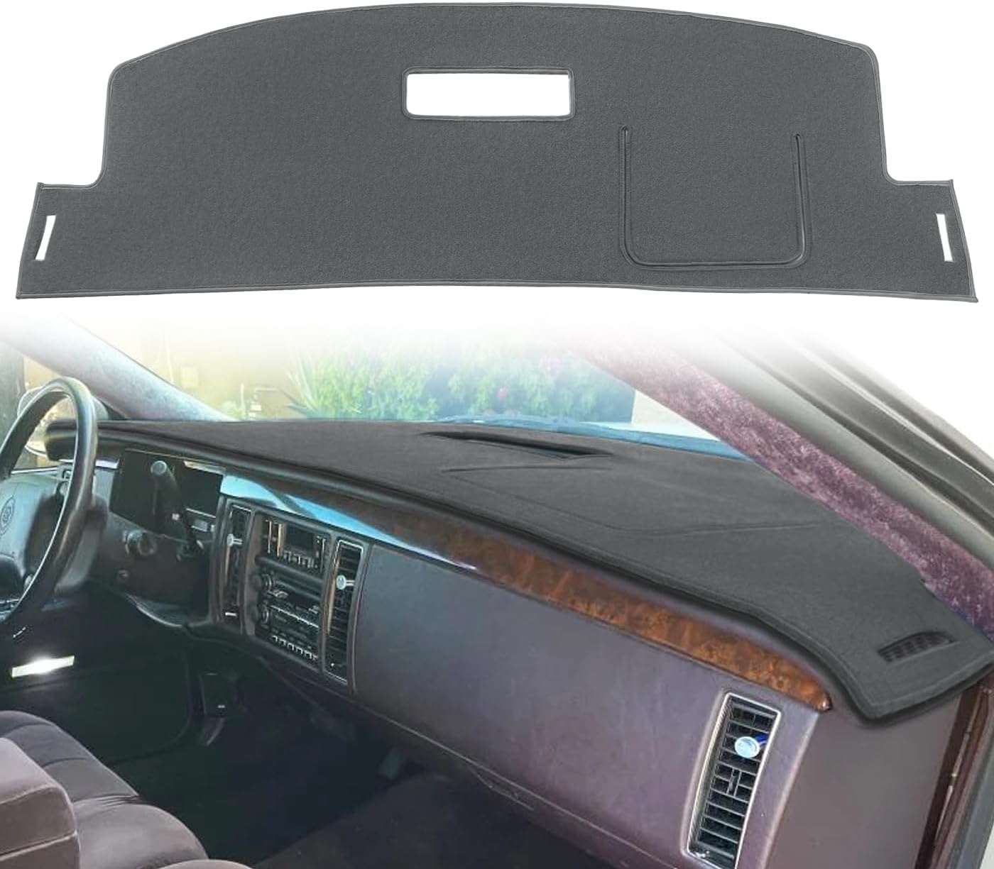 Dash Cover Mat Custom Fit for Cadillac Fleetwood Dashboard Pad Carpet Protector K305 (Dark Gray)