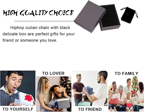 Miniatura 4 de Saintda Mens Cuban Link Chain Iced Out Silver Miami Cuban Necklace Bling Diamond Chain Hip Hop Jewelry with Gift Box for Women