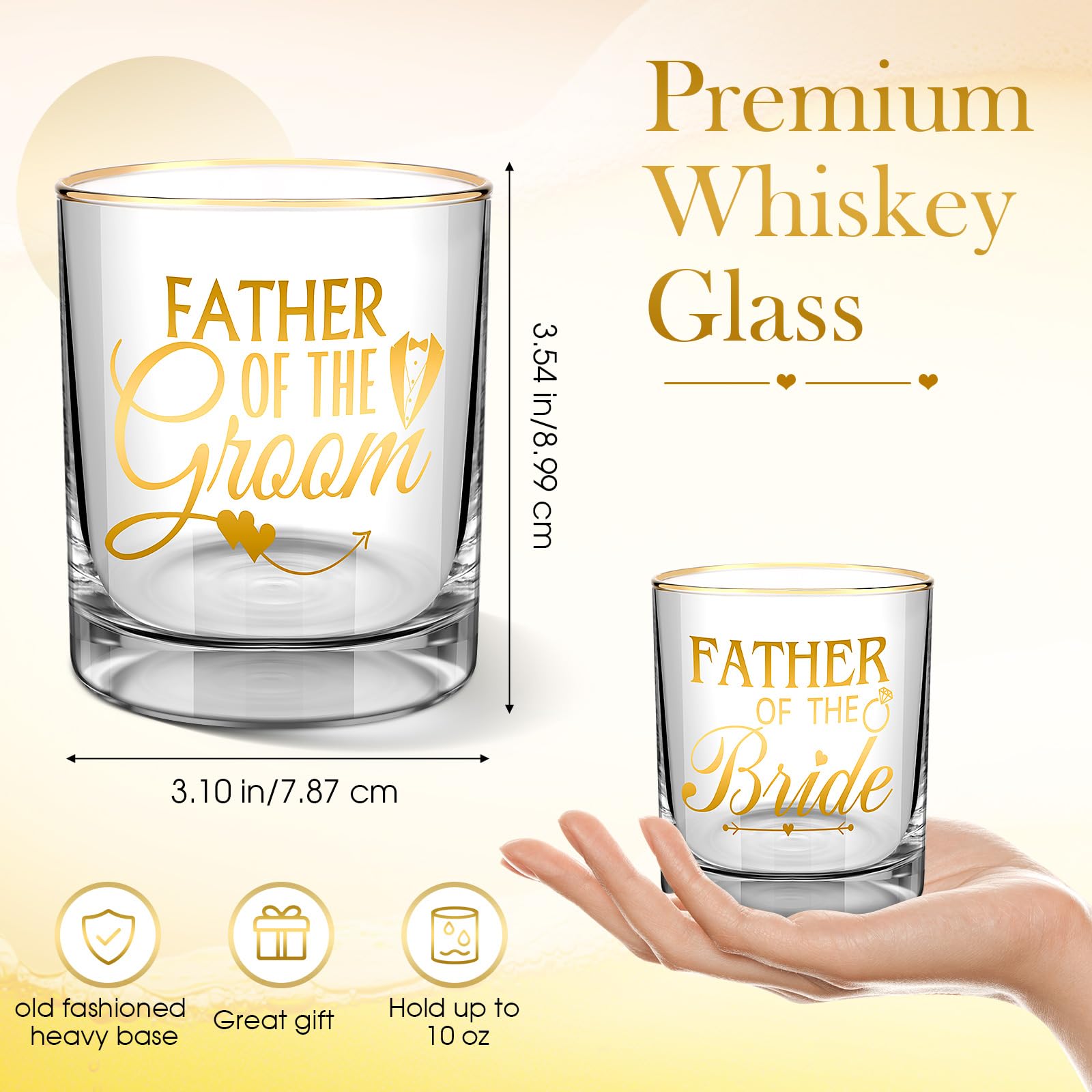 2 vasos de whisky para padre de la novia y el novio de 10 onzas, regalo de boda, propuesta de boda, regalo de compromiso para padre y papá