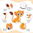 Zyozique Jungle Theme Birthday Cardstock Cutout with Glue Dot for Kids Theme for Baby Shower Happy Birthday Decorations Supplies (Pack of 10) gallery image