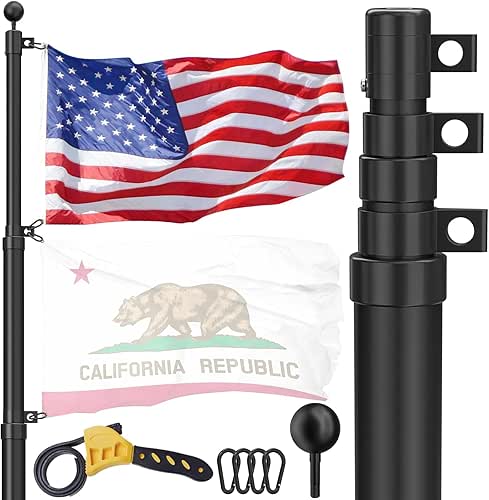 Telescoping Flag Pole for Outside House, 30 FT Heavy Duty
