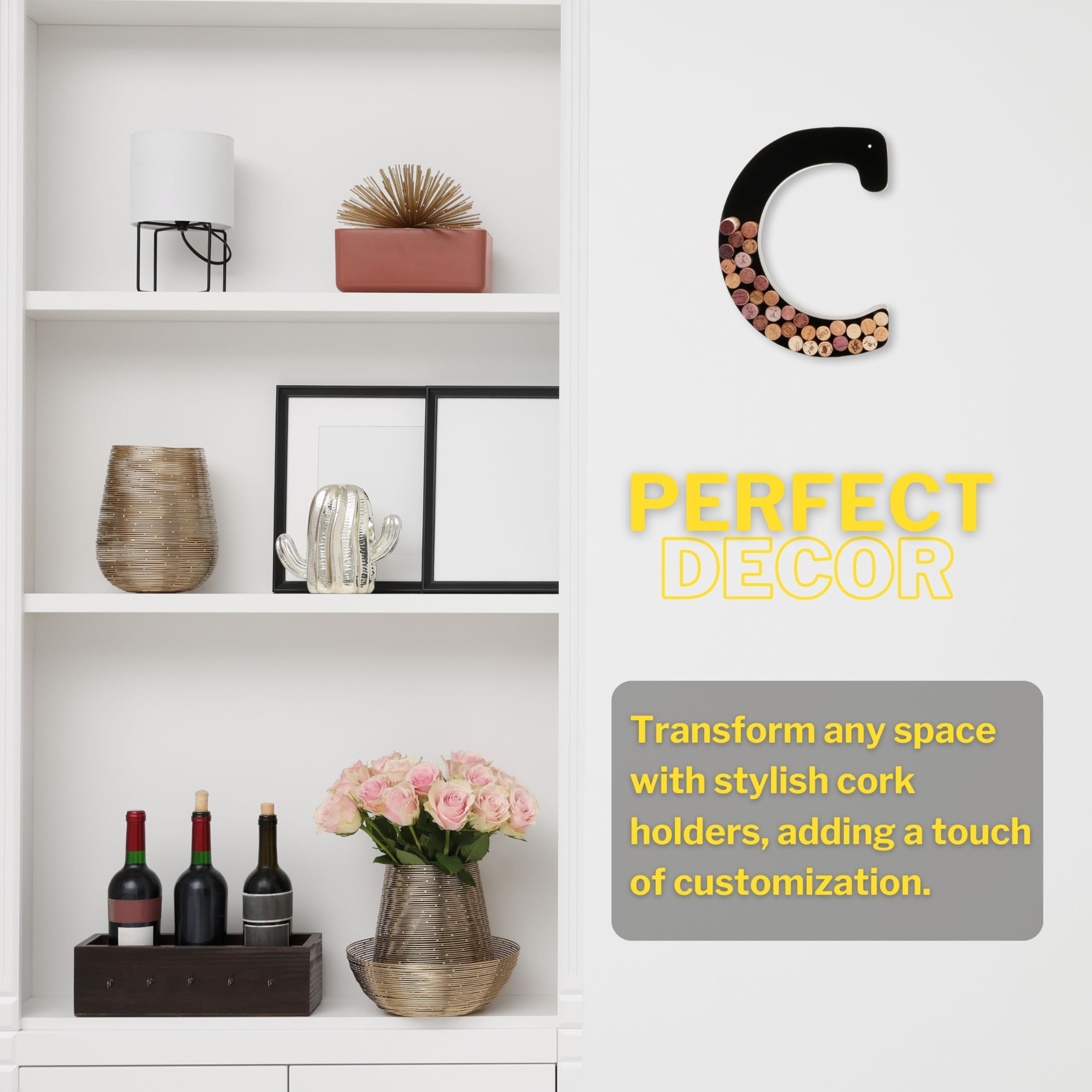 DECOMIL Soporte de corcho para cartas de vino (C) | Arte decorativo para pared