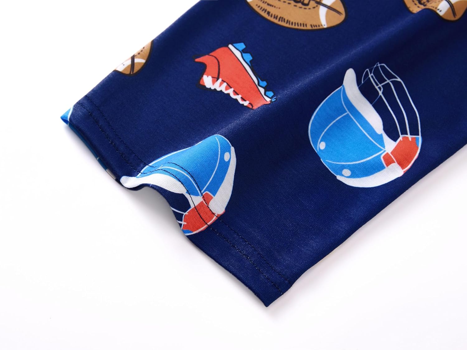 Beezizac Big Boys Pajamas Teal & Navy Face 2-Piece Fun Short Sleeve & Pants PJ Set Kid Cozy Sleepwear Size 6-18 - Image 6