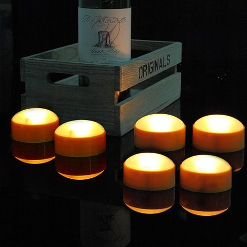 Miniatura 4 de Magiq Paquete de 6 luces LED de calabaza de Halloween con control remoto y temporizador, color naranja, parpadeante, funciona con pilas, velas