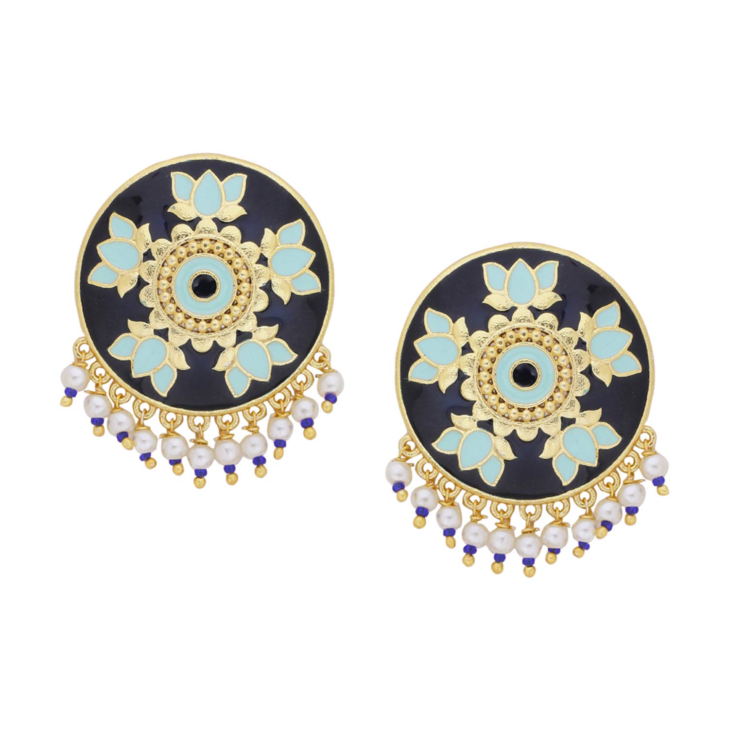 Voylla Tahira Blue Lotus Studs (B08KYB3FFS) Amazon Price History, Amazon Price Tracker
