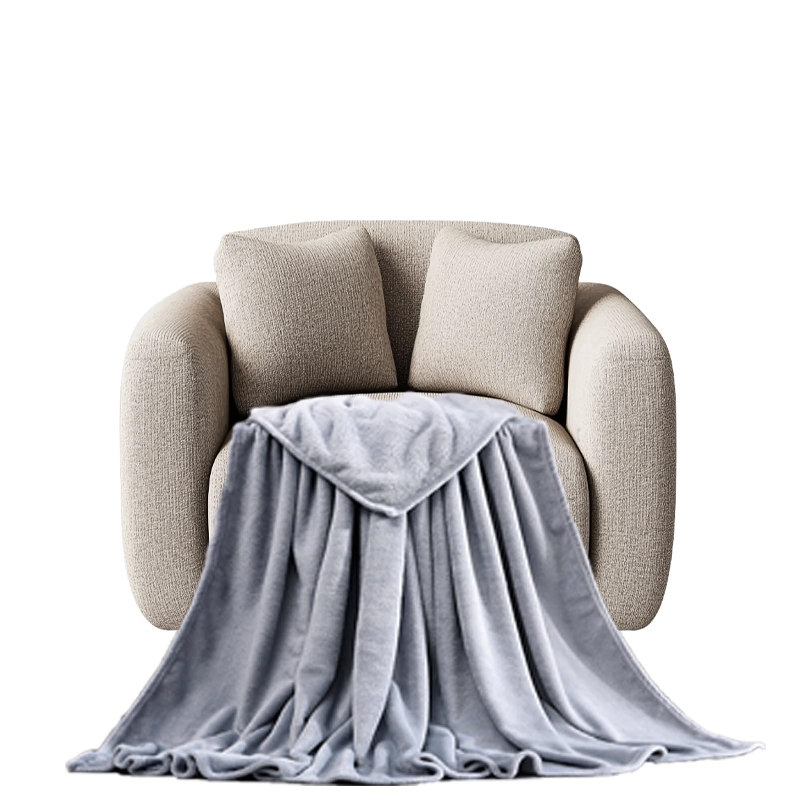 STGAO Blanket 60 x 100 cm Fluffy Soft Warm Fleece Blankets Versatile Blanket for Bed, Couch, Settee, Travel, Fit All Season, Light Grey