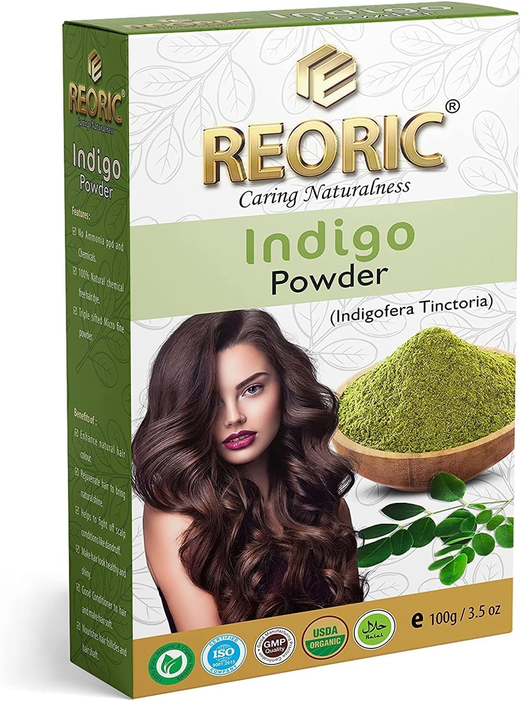 QURA Amla proszek i indygo proszek do wzrostu włosów, proszek amla, indygo w proszku, indygo, organiczny proszek do włosów, farba do włosów dla kobiet bez amoniaku (200 g, 2 sztuki)