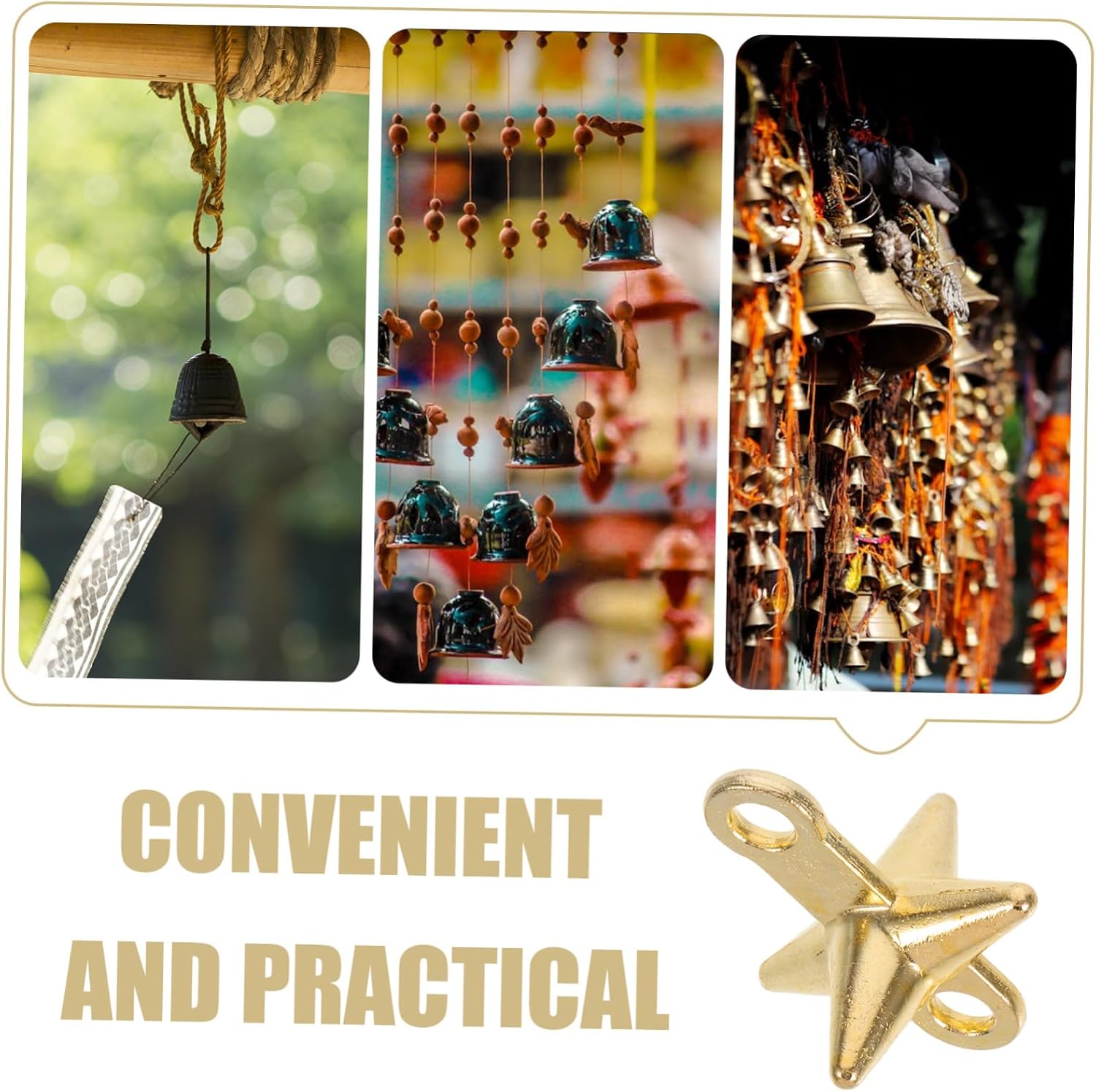 10pcs DIY Wind Chime Bell Parts Alloy Bell Pendants Charm for Crafting Wind Chime Replacement Parts Suitable for Home and Garden Decor Car Charms