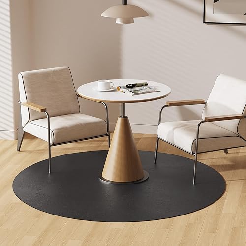 Miniatura 71 de Tapete de plástico transparente para debajo de la mesa de comedor, 4 pies, redondo, antideslizante, impermeable, alfombra de vinilo para el hogar
