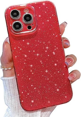 Funda para iPhone 15 Pro Max con purpurina, para iPhone 15 Pro Max, funda de teléfono para mujeres y niñas, funda delgada y suave de silicona