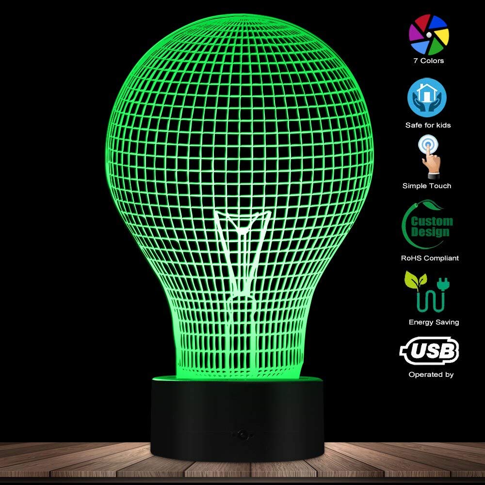 Bombilla Iluminación novedosa Lámpara eléctrica Tecnología anticuada Creatividad Luz nocturna brillante Lámpara de mesa de bajo consumo con colores Señales luminosas intercambiables Regalos para ami