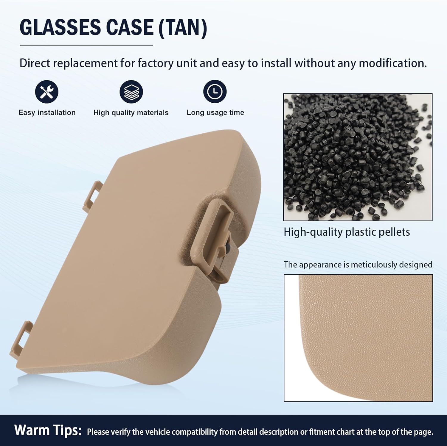 Replacement Overhead Console Sunglasses Holder Box Tan Storage Bin Fits 2002-2007 F250 F350 F450 Super Duty w/Out Sunroof 2C3Z 7811586 BAA