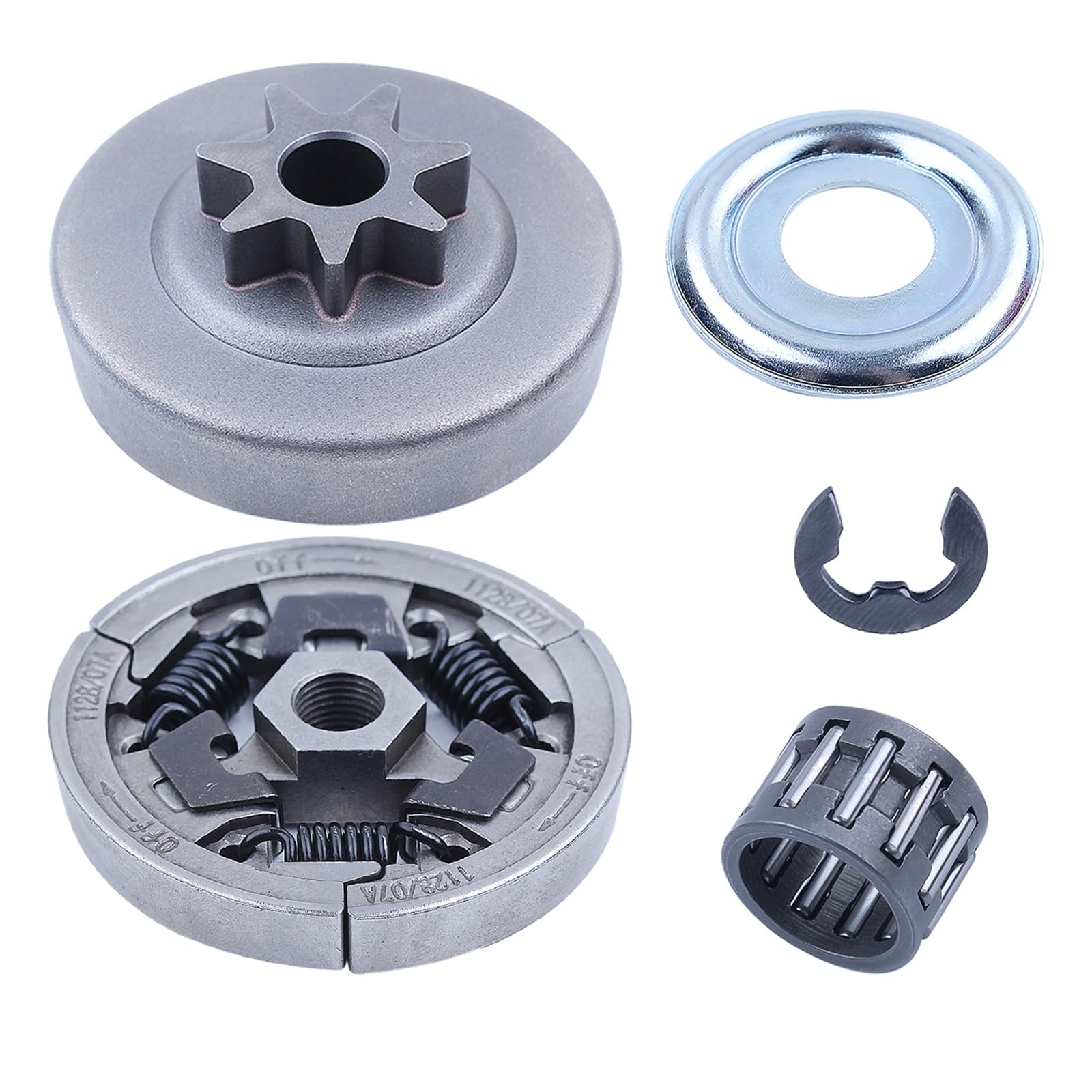 Kit de cojinete de rueda dentada de tambor de embrague recto de 3/8 "-7T for motosierra Stihl MS391 MS311 piezas de repuesto con piezas de embrague de cojinete de aguja