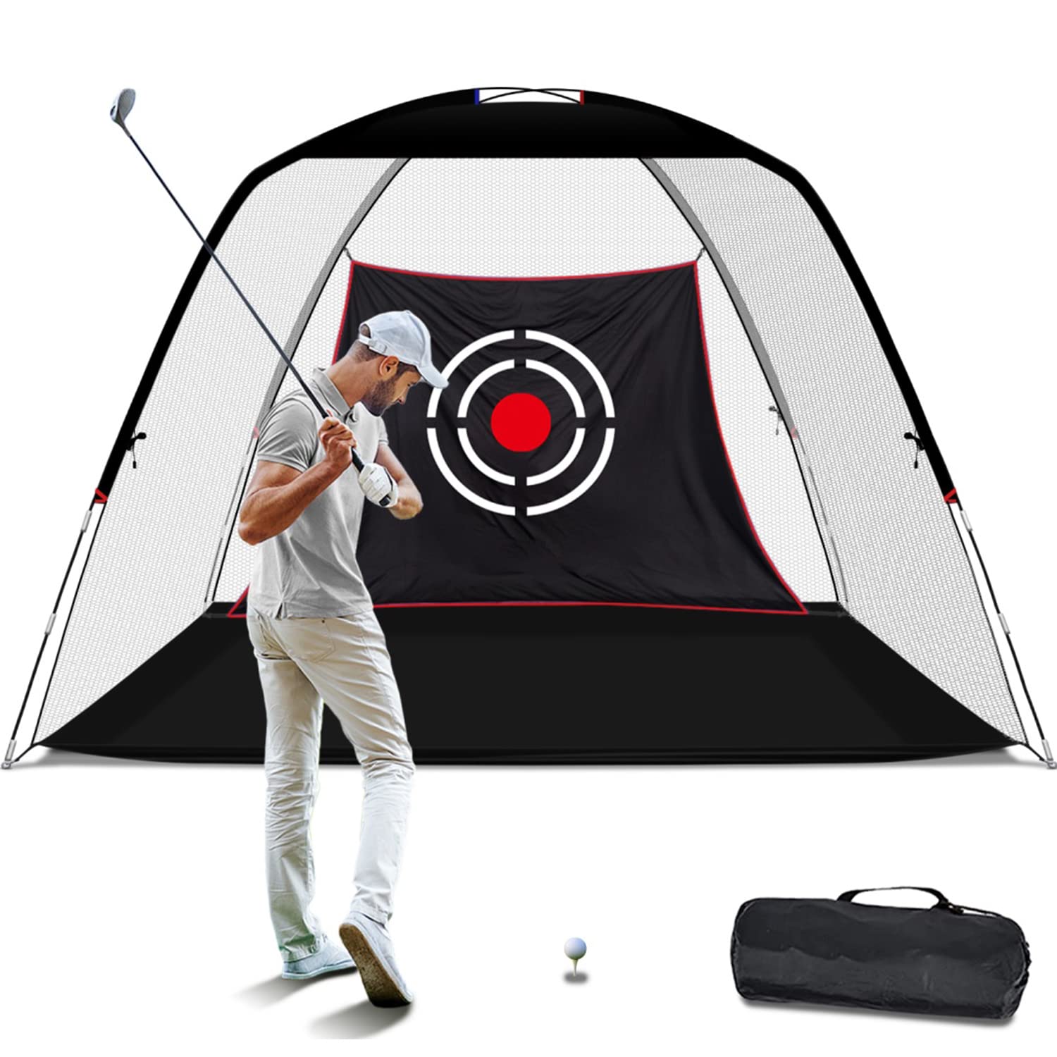 Golf-Übungsnetze für Hinterhoffahrten im Innenbereich, robuste Übungsnetze für den Hinterhof, hochwertige tragbare Golf-Schlagnetze mit Rahmen und Netz für Männer und Frauen