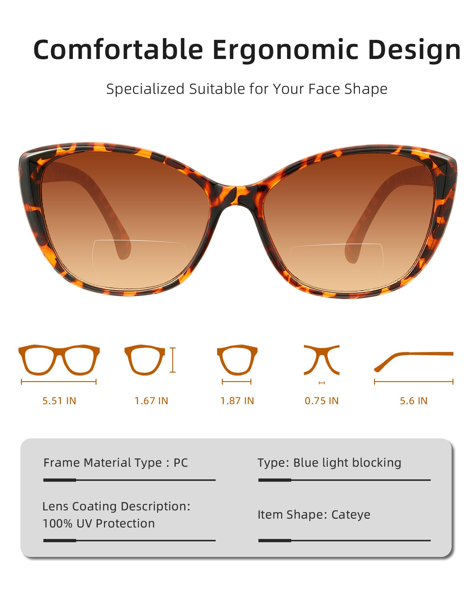 JOLISU Paquete de 3 lentes de sol bifocales de lectura de ojo de gato para mujer, 2 en 1 UV400 con bisagra de resorte para actividades al aire libre