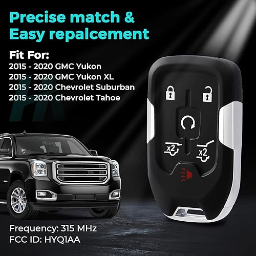 Miniatura 9 de Funda para llavero GMC Sierra 1500 2019 2020 2500HD 3500HD, para Chevy Silverado 2019-2021 reemplazo de funda de llavero, 5 botones vacíos sin chip