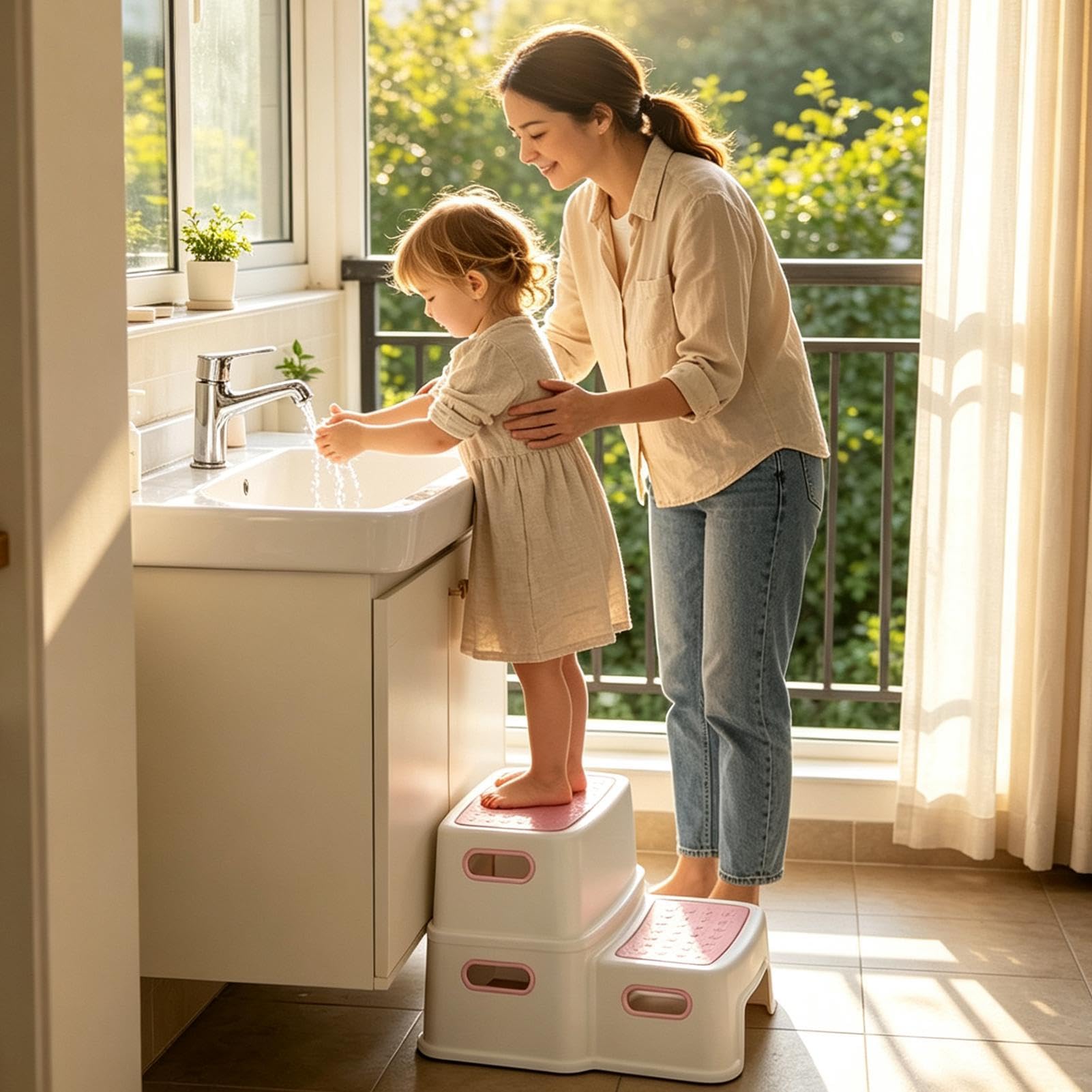 Taburete de baño para caca con revestimiento antideslizante, soporte para posición de sentadillas | Banco de inodoro desmontable para ancianos, tocador, mesita de noche, bañera, cocina, niños, adultos, ducha familiar