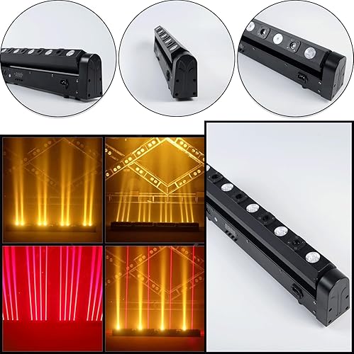 Miniatura 2 de 8LEDs Cabeza Móvil DJ Iluminación DJ Iluminación Led Pinspot Luces Uplighting Luces Giratorias Luces de Etapa Luz para Eventos Activado por Sonido