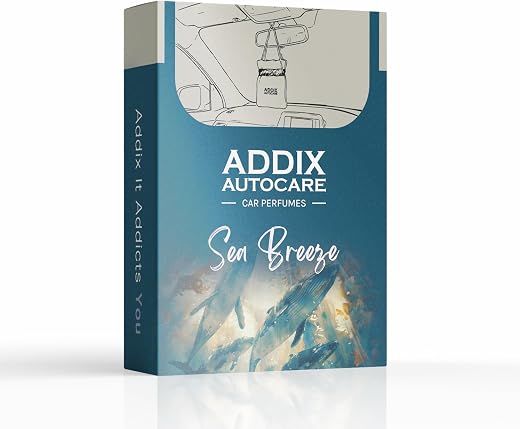 ADDIX AUTOCARE Sea Breeze Car Air Freshener Hanging Pouch | Natural Jute Fabric Car Perfume | Fresh Aquatic Sea Breeze Fra...