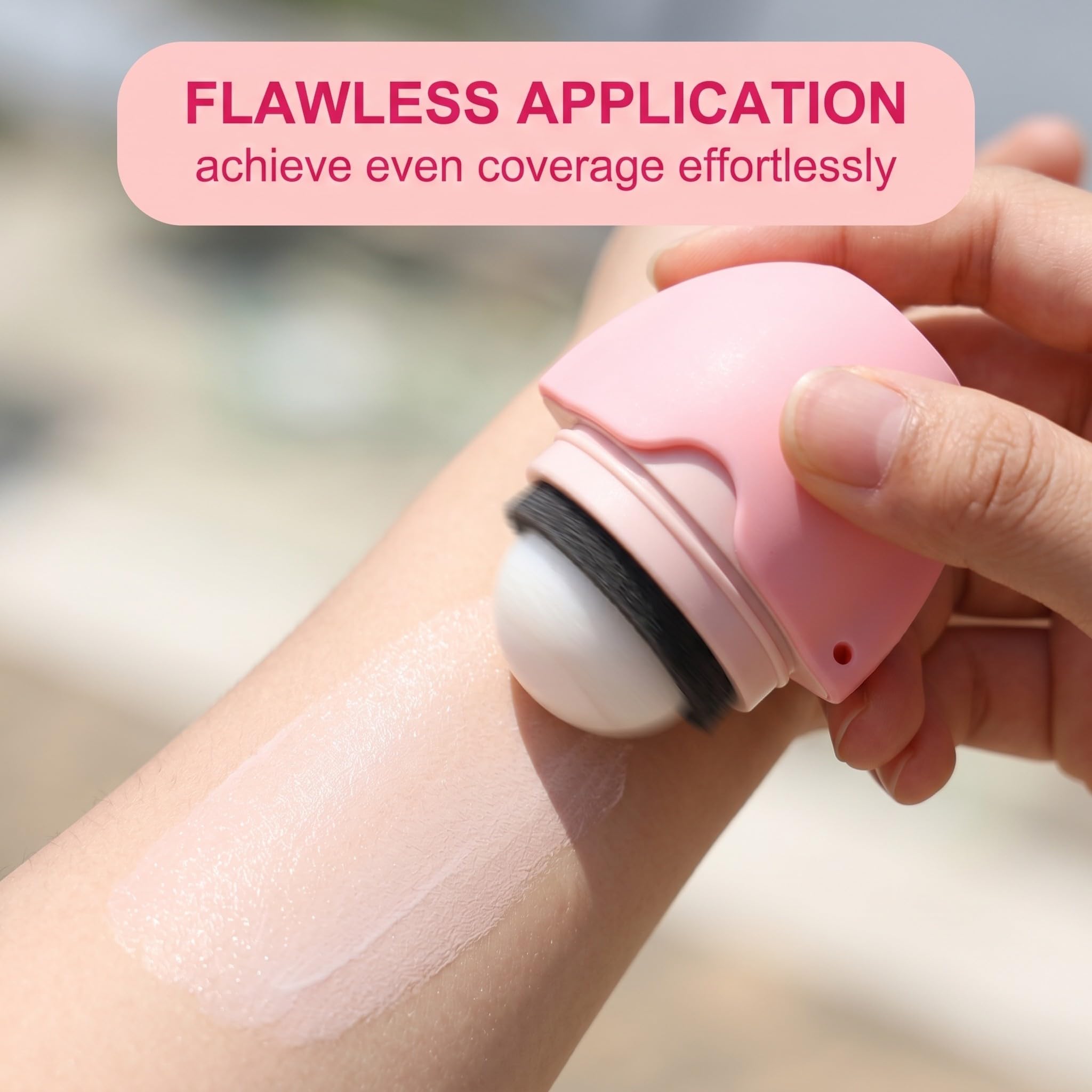 Applicateur Crème Solaire Roller Rechargeable, 1 Pièce Rose – Pour Corps, Dos & Enfants, Application Facile & Uniforme.