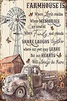 Cusde Vintage Metal Tin Sign Rustic Truck Windmill Sunflower Farmhouse Wall Decor 8x12 Inch Retro Garage Kitchen Plaque