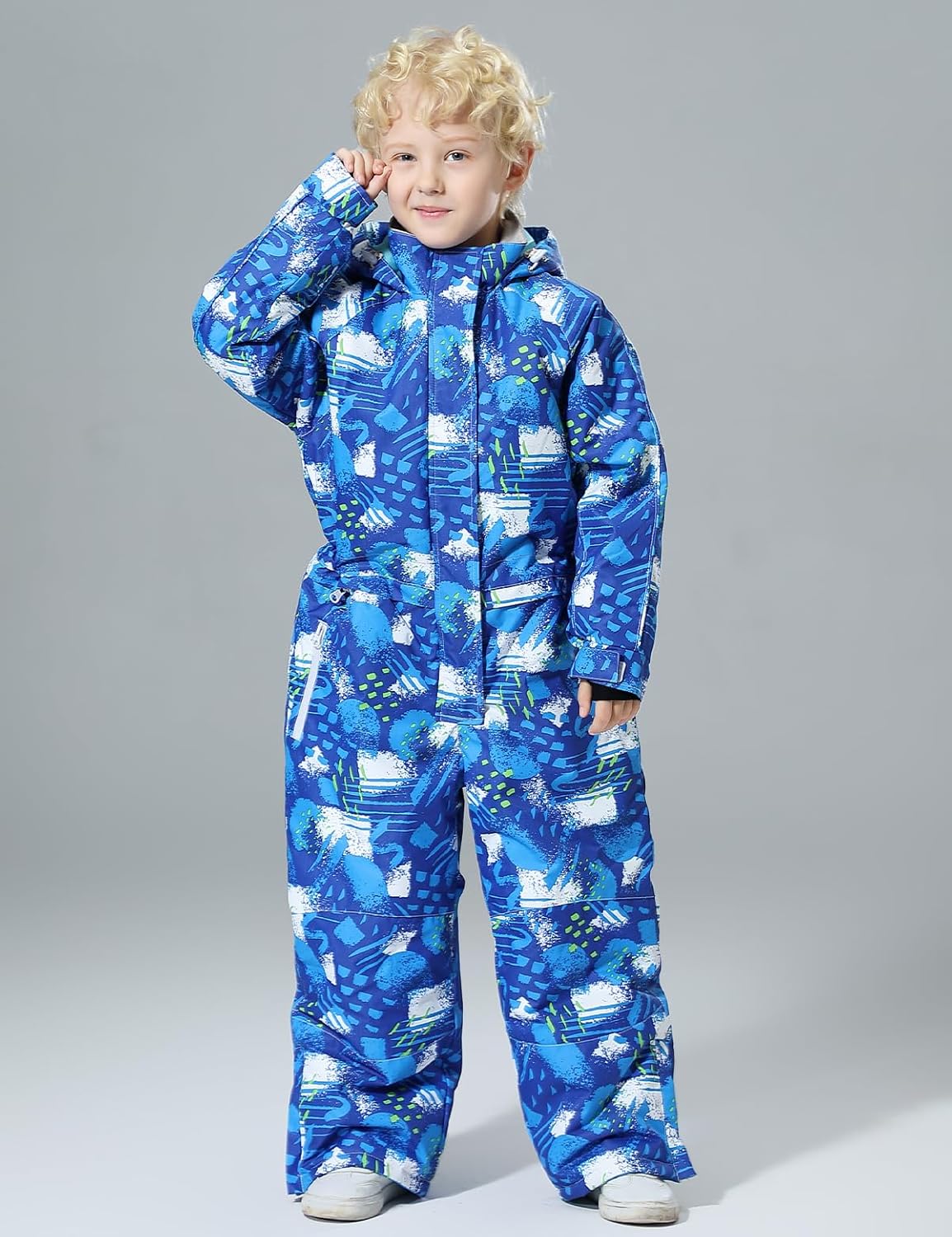 DOOK SNOW Boy and Girl's One-piece ski suit Winter Warm Snowsuits Kids Toddler Waterproof Outdoor Ski Suit Ski suit for kids - Image 3